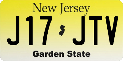 NJ license plate J17JTV