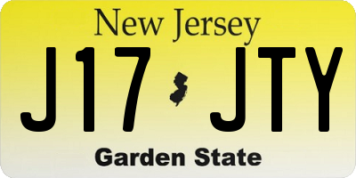 NJ license plate J17JTY