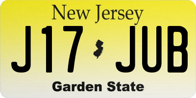 NJ license plate J17JUB