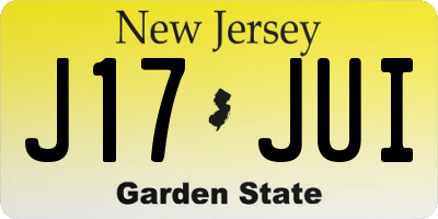NJ license plate J17JUI