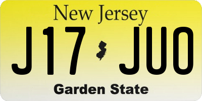 NJ license plate J17JUO