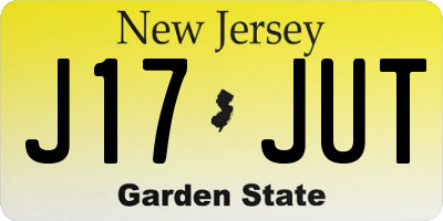 NJ license plate J17JUT
