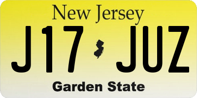 NJ license plate J17JUZ
