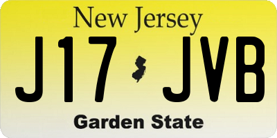 NJ license plate J17JVB