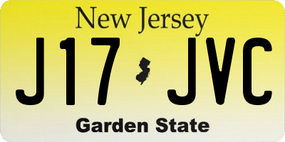 NJ license plate J17JVC