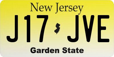 NJ license plate J17JVE