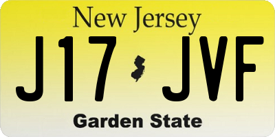 NJ license plate J17JVF