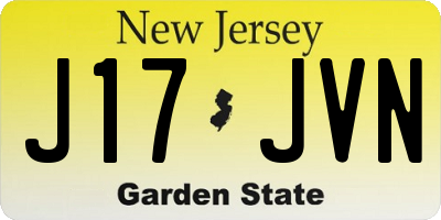 NJ license plate J17JVN
