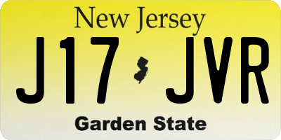 NJ license plate J17JVR