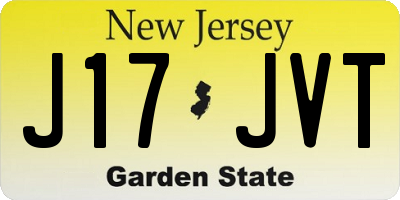 NJ license plate J17JVT