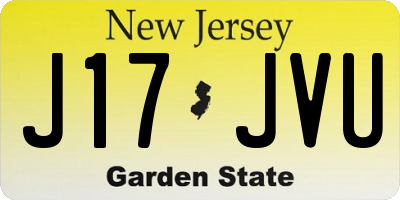 NJ license plate J17JVU