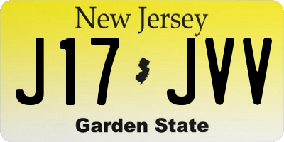NJ license plate J17JVV