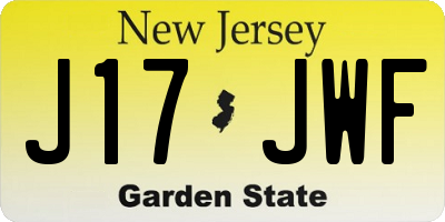 NJ license plate J17JWF