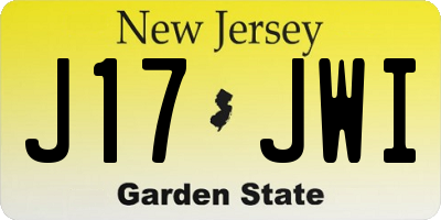 NJ license plate J17JWI
