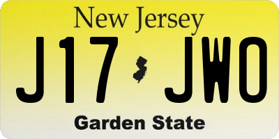 NJ license plate J17JWO