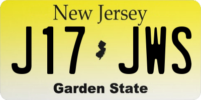 NJ license plate J17JWS