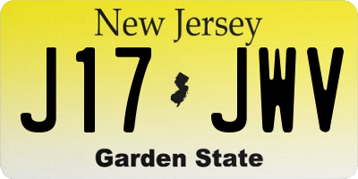 NJ license plate J17JWV