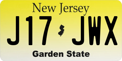 NJ license plate J17JWX