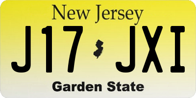 NJ license plate J17JXI