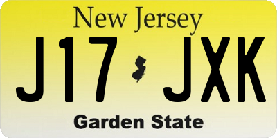 NJ license plate J17JXK