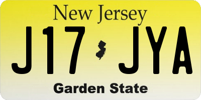 NJ license plate J17JYA