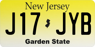NJ license plate J17JYB