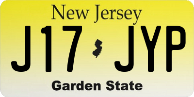 NJ license plate J17JYP