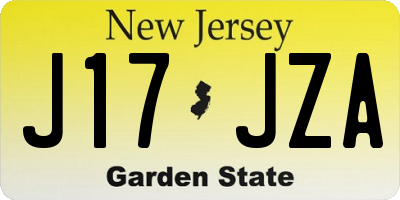 NJ license plate J17JZA