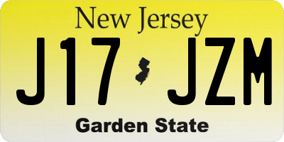 NJ license plate J17JZM