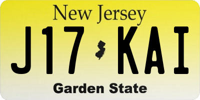 NJ license plate J17KAI