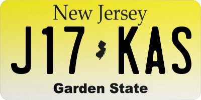 NJ license plate J17KAS