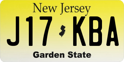 NJ license plate J17KBA