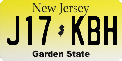 NJ license plate J17KBH