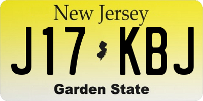 NJ license plate J17KBJ