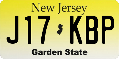 NJ license plate J17KBP