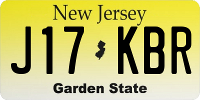 NJ license plate J17KBR