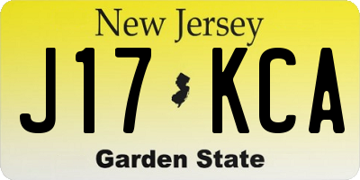 NJ license plate J17KCA