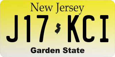 NJ license plate J17KCI