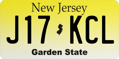 NJ license plate J17KCL