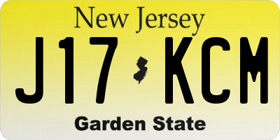 NJ license plate J17KCM