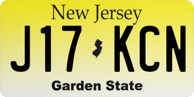 NJ license plate J17KCN