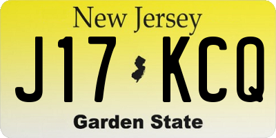 NJ license plate J17KCQ