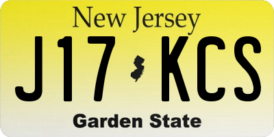 NJ license plate J17KCS