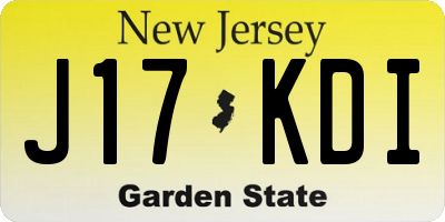 NJ license plate J17KDI