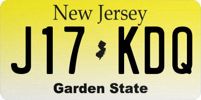 NJ license plate J17KDQ