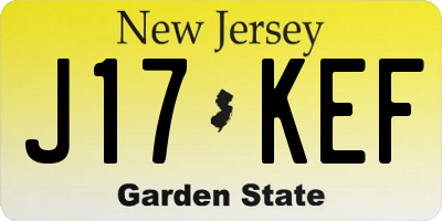 NJ license plate J17KEF