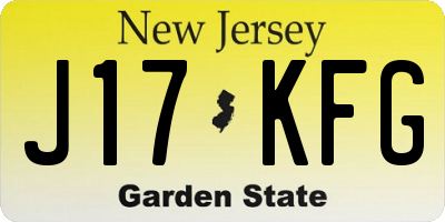 NJ license plate J17KFG