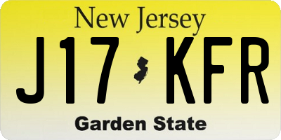 NJ license plate J17KFR