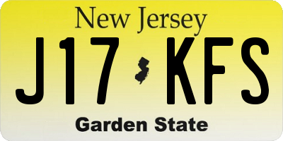 NJ license plate J17KFS