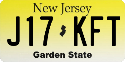NJ license plate J17KFT